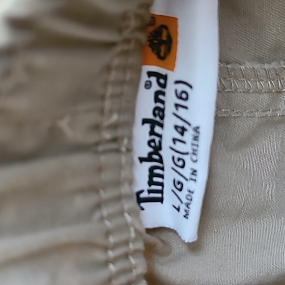 TIMBERLAND BRAND BOYS ELASTIC WAISTBAND PULL-ON KHAKI CARGO SHORTS SIZE LARGE - Picture 8 of 13